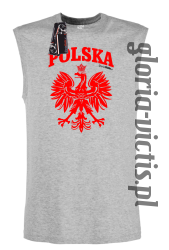POLSKA herb Polski standard - Bezrękawnik męski - melanż