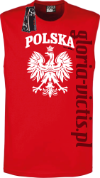 POLSKA herb Polski standard - Bezrękawnik męski - czerwony