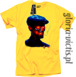 Fire Skull Smoking Gloria - Koszulka męska żółta