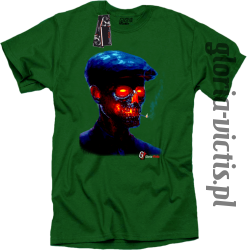 Fire Skull Smoking Gloria - Koszulka męska zielona 