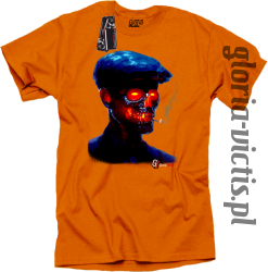 Fire Skull Smoking Gloria - Koszulka męska pomarańcz 