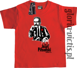 The Józef Piłsudski Modern Style - koszulka dziecięca - czerwona