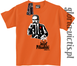 The Józef Piłsudski Modern Style - koszulka dziecięca - pomarańczowa