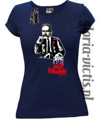 The Józef Piłsudski Modern Style - koszulka damska - granatowa