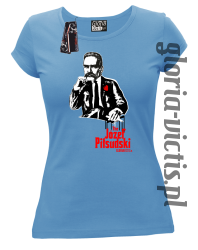 The Józef Piłsudski Modern Style - koszulka damska - niebieska