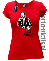 The Józef Piłsudski Modern Style - koszulka damska - czerwona