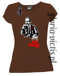 The Józef Piłsudski Modern Style - koszulka damska - brązowa