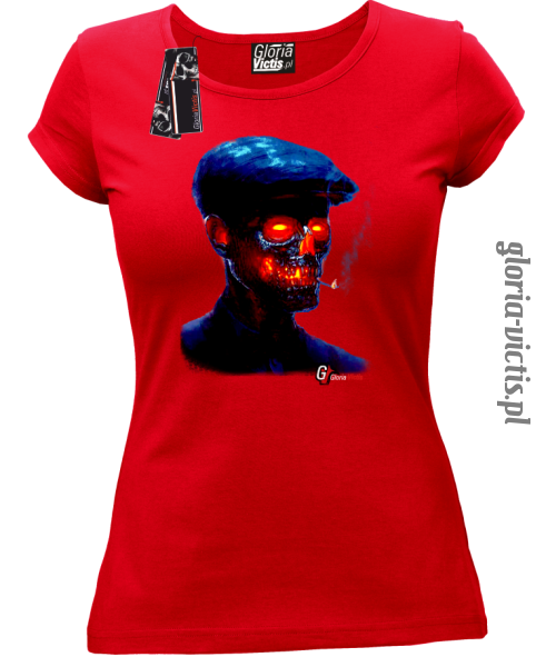 Fire Skull Smoking Gloria - Koszulka damska  czerwona 