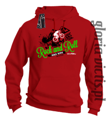Rock and Roll Bike Ride EST 1765 - Bluzy męskie z kapturem - czerwona