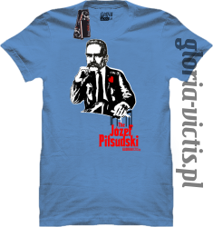 The Józef Piłsudski Modern Style - koszulka męska - niebieski