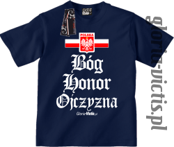 Bóg Honor Ojczyzna - Koszulka dziecięca granat