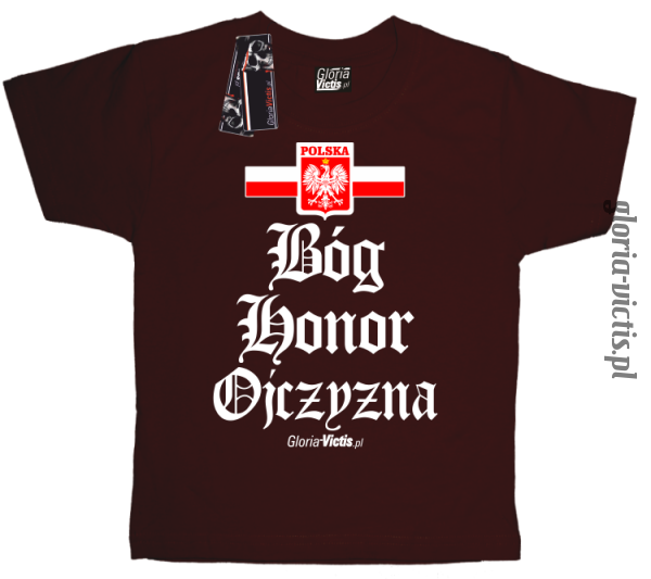 Bóg Honor Ojczyzna - Koszulka dziecięca brąz 