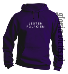 Jestem Polakiem - bluza męska z kapturem fiolet