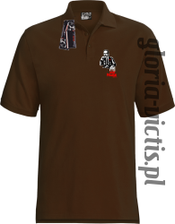 The Józef Piłsudski Modern Style - Koszulka męska polo - Brązowa