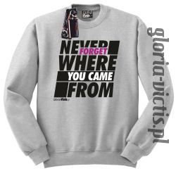 Never Forget Where You Came From - Bluza męska standard bez kaptura melanż 