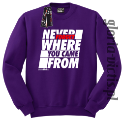 Never Forget Where You Came From - Bluza męska standard bez kaptura fiolet 