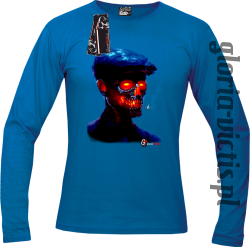 Fire Skull Smoking Gloria - Longsleeve męski niebieski