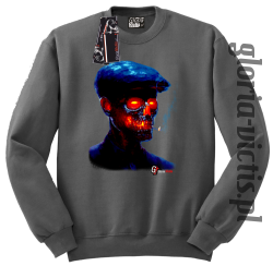 Fire Skull Smoking Gloria - Bluza męska standard bez kaptura szara 