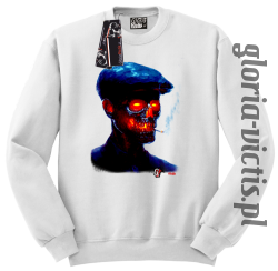 Fire Skull Smoking Gloria - Bluza męska standard bez kaptura biała 