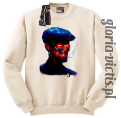 Fire Skull Smoking Gloria - Bluza męska standard bez kaptura beżowa 