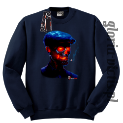 Fire Skull Smoking Gloria - Bluza męska standard bez kaptura granat