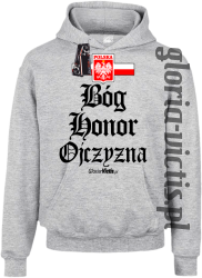 Bóg Honor Ojczyzna - Bluza dziecięca z kapturem melanż 