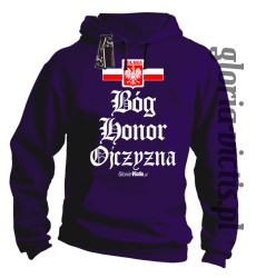 Bóg Honor Ojczyzna - Bluza męska z kapturem fiolet 