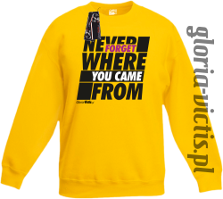 Never Forget Where You Came From - Bluza dziecięca standard bez kaptura żółta