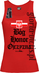 Bóg Honor Ojczyzna - Top damski czerwony 