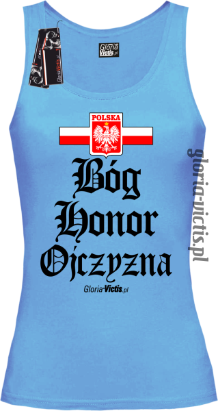 Bóg Honor Ojczyzna - Top damski błękit 