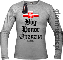 Bóg Honor Ojczyzna - Longsleeve męski melanż 