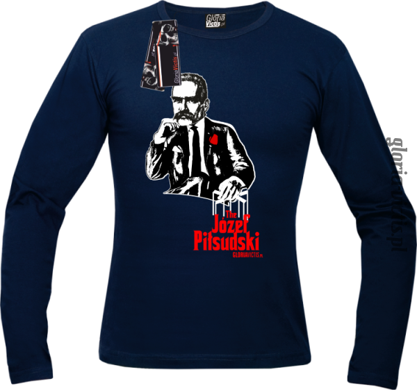 The Józef Piłsudski Modern Style - longsleeve męski - Granatowy