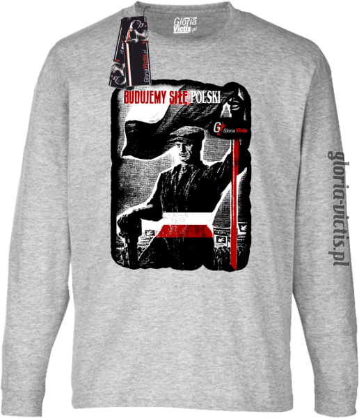 Budujemy siłę Polski - Longsleeve dziecięcy melanż 