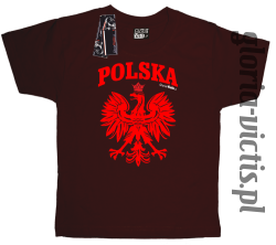 POLSKA herb Polski standard - Koszulka dziecięca - brązowy