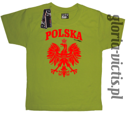 POLSKA herb Polski standard - Koszulka dziecięca - kiwi