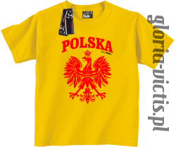 POLSKA herb Polski standard - Koszulka dziecięca - żółty