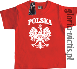 POLSKA herb Polski standard - Koszulka dziecięca - czerwony