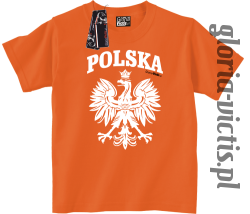 POLSKA herb Polski standard - Koszulka dziecięca - pomarańczowy