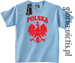 POLSKA herb Polski standard - Koszulka dziecięca - błękitny