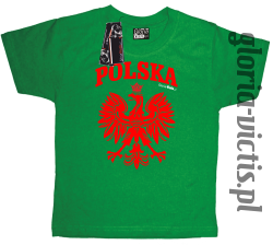 POLSKA herb Polski standard - Koszulka dziecięca - zielony