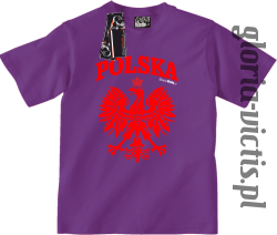 POLSKA herb Polski standard - Koszulka dziecięca - fioletowy