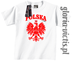 POLSKA herb Polski standard - Koszulka dziecięca - biały
