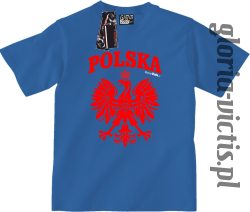 POLSKA herb Polski standard - Koszulka dziecięca - niebieski