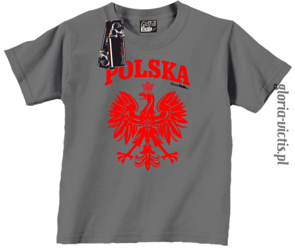 POLSKA herb Polski standard - Koszulka dziecięca - szary