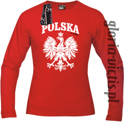 POLSKA herb Polski standard - Longsleeve męski - czerwony