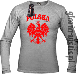 POLSKA herb Polski standard - Longsleeve męski - melanż