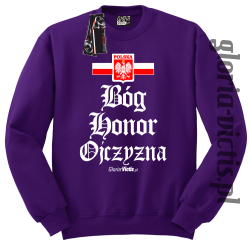 Bóg Honor Ojczyzna - Bluza męska standard bez kaptura fiolet 