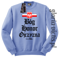 Bóg Honor Ojczyzna - Bluza męska standard bez kaptura błękit 