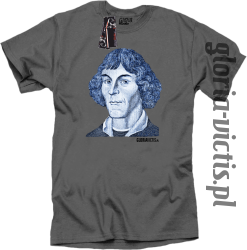Mikołaj Kopernik Money Design - Koszulka męska szara 