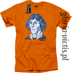 Mikołaj Kopernik Money Design - Koszulka męska pomarańcz 